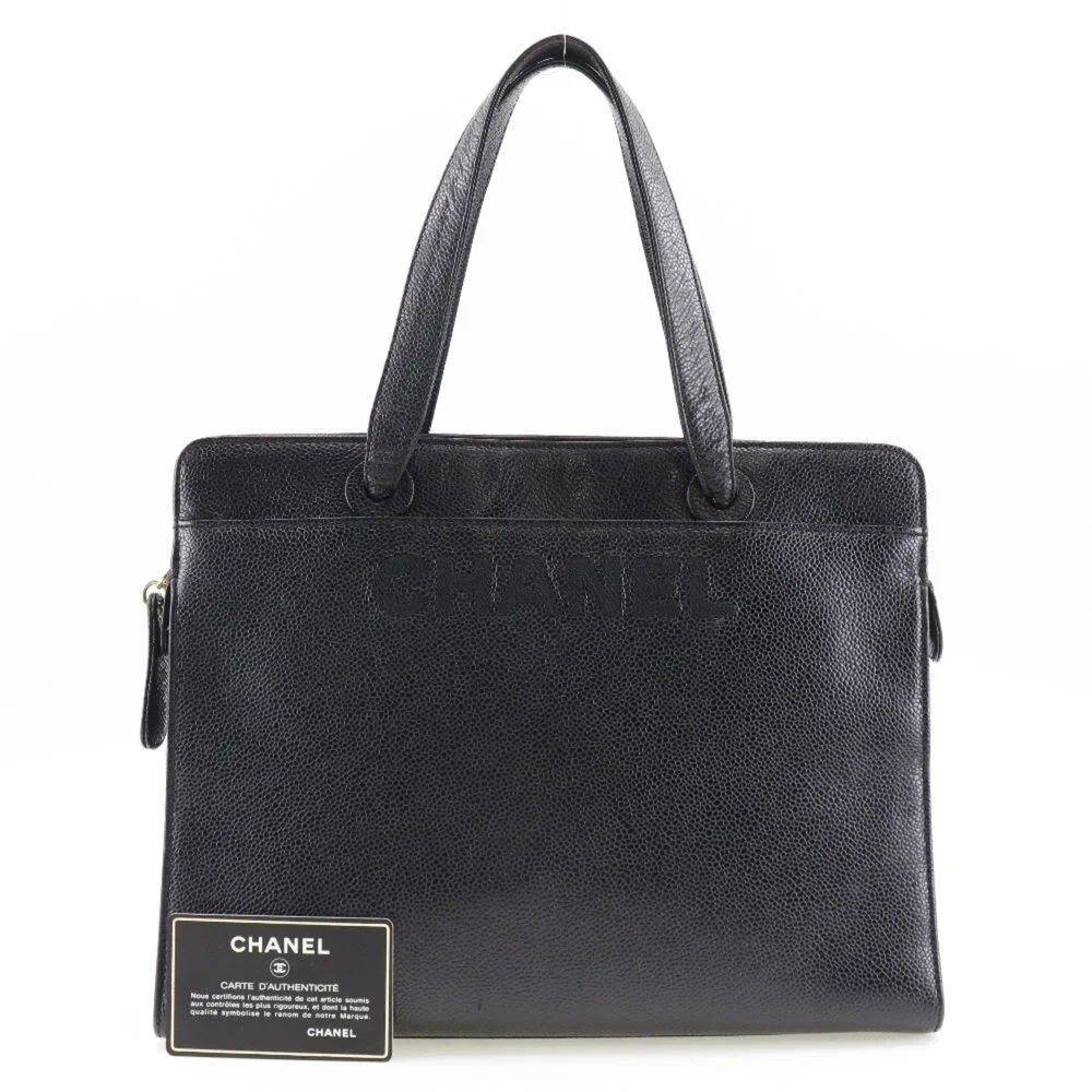 CHANEL Black Caviar Leather Bag